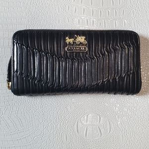 COACH black textured leather wallet